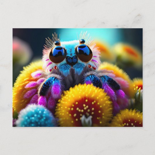 Leuke pluizige spin, Postcrossing Briefkaart (Voorkant)