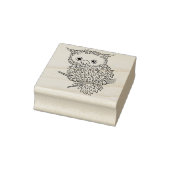Leuke pluizige Uil op tak Rubber Stamp Rubberstempel (Stempel)