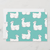 Leuke pluizige witte lama geboorte aankondiging (Achterkant)