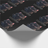 Leuke pluizige zwarte kat cadeaupapier (Hoek)