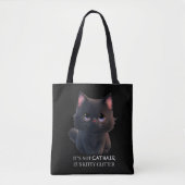 Leuke pluizige zwarte kat tote bag (Voorkant)