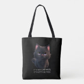 Leuke pluizige zwarte kat tote bag (Achterkant)