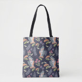 Leuke Podenco en Galgo Bloemenmarine Tote Bag (Voorkant)