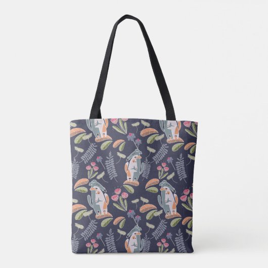Leuke Podenco en Galgo Bloemenmarine Tote Bag (Achterkant)