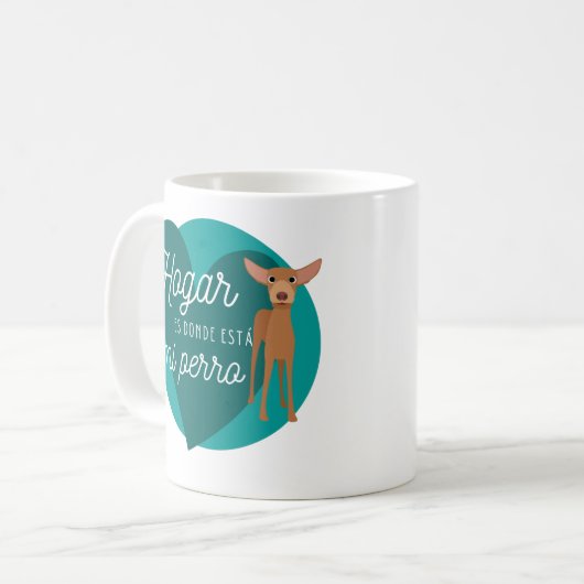 Leuke Podenco Hond Cartoon Slogan Koffie Mok (Voorkant links)