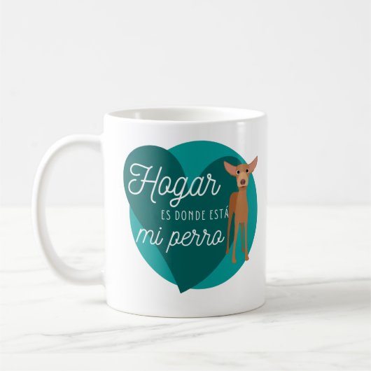 Leuke Podenco Hond Cartoon Slogan Koffie Mok (Links)
