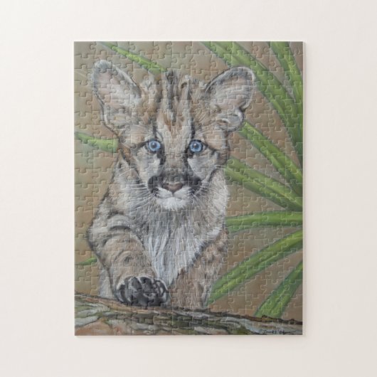 Leuke poema kitten Grote kat Wildlife Legpuzzel (Verticaal)