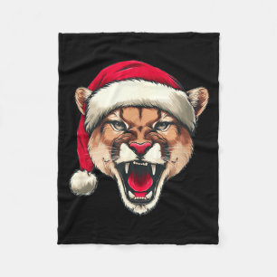 Leuke poema met kerstman hoed voor Kerstmis kat Fleece Deken
