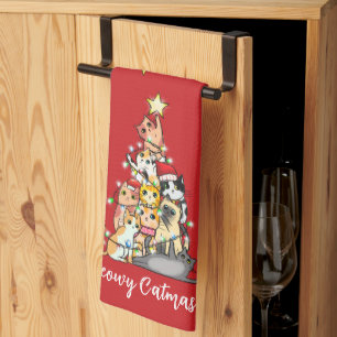 Leuke Poes Katmis Katten Kerstboom Op Maat Theedoek