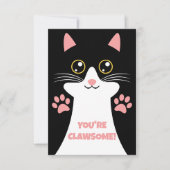 Leuke poes poes kat thema kinder verjaardag bedank bedankkaart (Voorkant)