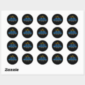 Leuke poging, ik woon samen met twee dochters, gra ronde sticker (Vel)