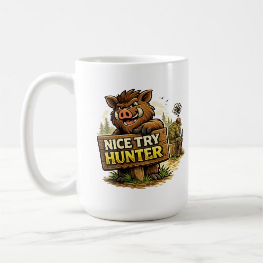Leuke poging jager koffiemok (Links)