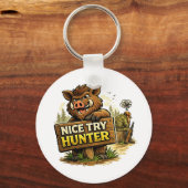 Leuke poging jager sleutelhanger (Voorkant)