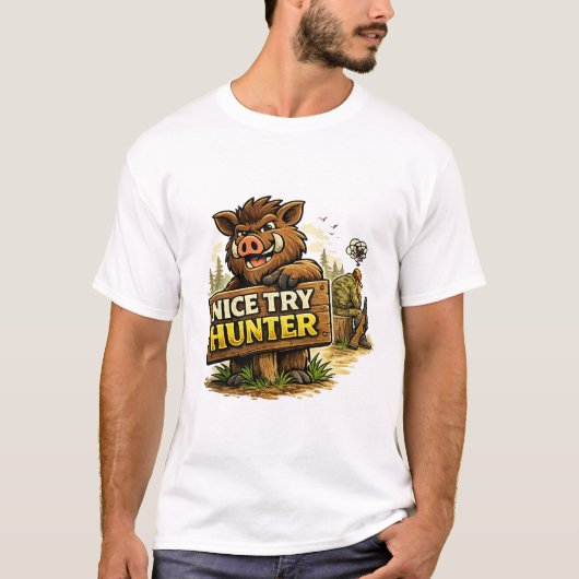 Leuke poging jager t-shirt (Voorkant)