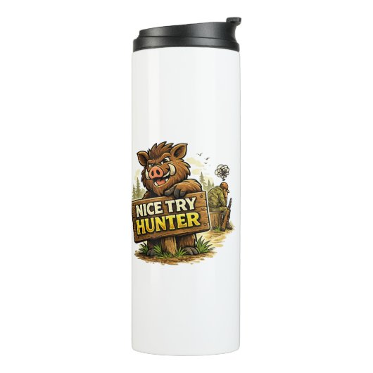 Leuke poging jager thermosbeker (Gedraaid links)