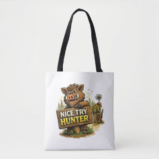 Leuke poging jager tote bag