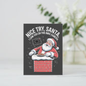 Leuke poging Kerstman, ik zag je op de ringcamera Uitnodiging Briefkaart (Staand voorkant)