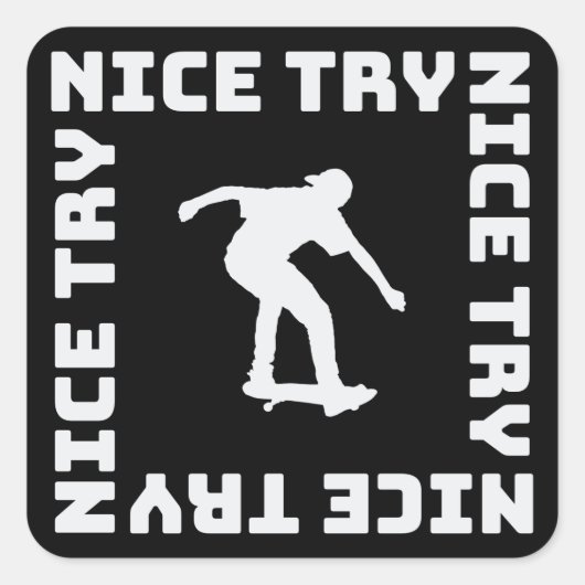 Leuke Poging Vierkante Sticker (Voorkant)