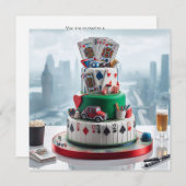 LEUKE POKER NACHT VERJAARDAG VIERING KAART (Voorkant / Achterkant)