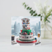 LEUKE POKER NACHT VERJAARDAG VIERING KAART (Staand voorkant)