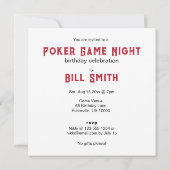 LEUKE POKER NACHT VERJAARDAG VIERING KAART (Achterkant)