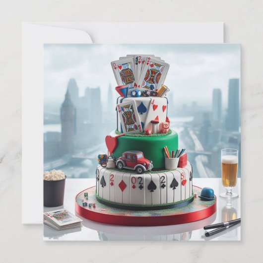LEUKE POKER NACHT VERJAARDAG VIERING KAART (Voorkant)