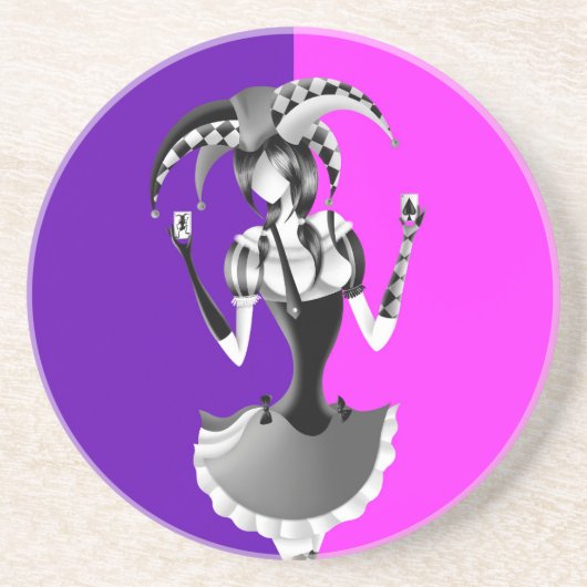 Leuke Poker Spelen Jester Zandsteen Onderzetter (Voorkant)