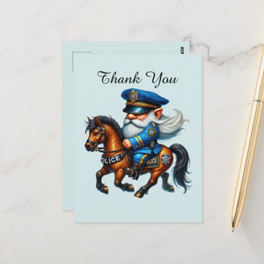 Leuke politie bedankt briefkaart (Voorkant / Achterkant in situ)