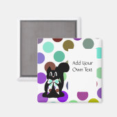 Leuke Polka Dot Black Kitty Cat magneet (Voorkant / Achterkant)