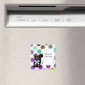 Leuke Polka Dot Black Kitty Cat magneet (Insitu (Vaatwasser))