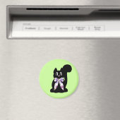 Leuke Polka Dot Black Kitty Cat Magnet (Insitu (Vaatwasser))