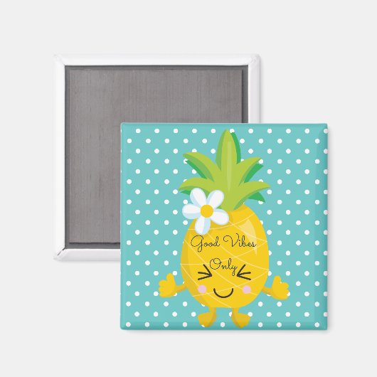 Leuke Polka Dots en Ananas Magnet (Voorkant / Achterkant)