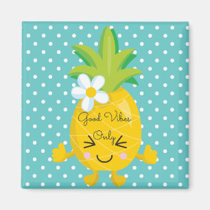 Leuke Polka Dots en Ananas Magnet