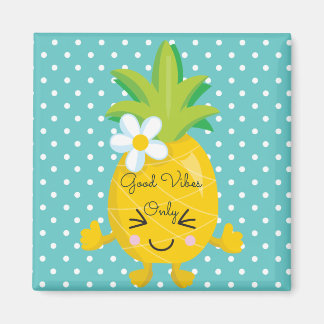 Leuke Polka Dots en Ananas Magnet