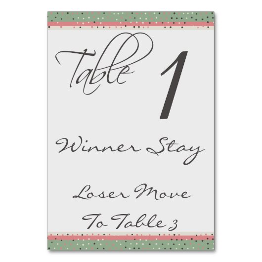 Leuke Polka Dots Stijlvolle Bunco Tafel Kaart #1 (Voorkant)