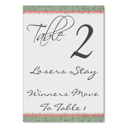 Leuke Polka Dots Stijlvolle Bunco Tafel Kaart #2 (Voorkant)