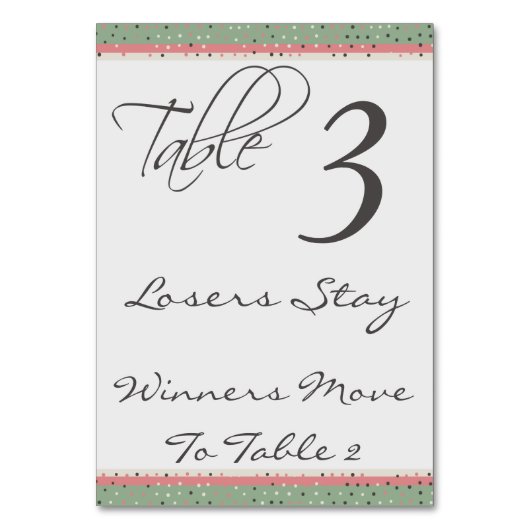 Leuke Polka Dots Stijlvolle Bunco Tafel Kaart #3 (Voorkant)