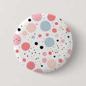 Leuke polka stippen patroon wit ronde button 5,7 cm (Voorkant)