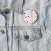 Leuke polka stippen patroon wit ronde button 5,7 cm (In situ)