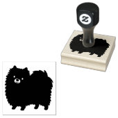 Leuke Pommerse Cartoon Hond Zwart Pom Pommie Rubberstempel (Gestempeld)