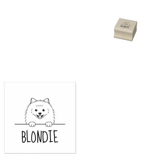 Leuke Pommerse Hond Aangepaste Naam Rubberstempel (Gestempeld)
