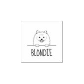 Leuke Pommerse Hond Aangepaste Naam Rubberstempel (Afrduk)