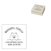 Leuke Pommerse Hond Boog Familie Adres Rubberstempel (Gestempeld)