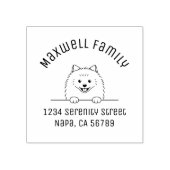 Leuke Pommerse Hond Boog Familie Adres Rubberstempel (Afrduk)