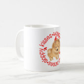 Leuke Pommerse hond, slordige kusjes Koffiemok (Voorkant links)