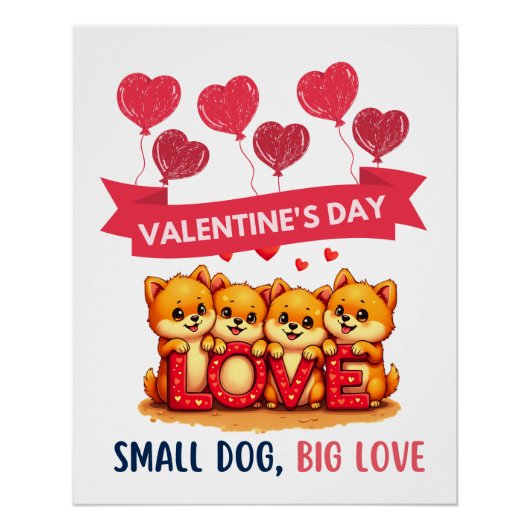 Leuke Pommerse Honden Liefde Perfect Poster (Voorkant)