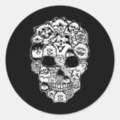 Leuke Pommerse Skull Dog Skelet Halloween Ronde Sticker (Voorkant)