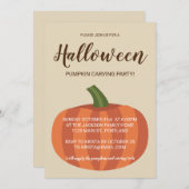 Leuke pompoen carving Halloween Party Kaart (Voorkant / Achterkant)