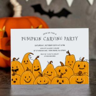 Leuke pompoen carving Halloween Party Kaart