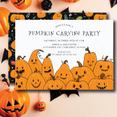 Leuke pompoen carving Halloween Party Kaart